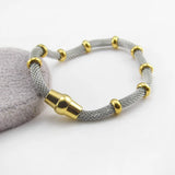 Titanium Steel Cable Mesh Chain Bracelet with Magnet Clasp for Women