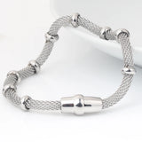 Titanium Steel Cable Mesh Chain Bracelet with Magnet Clasp for Women