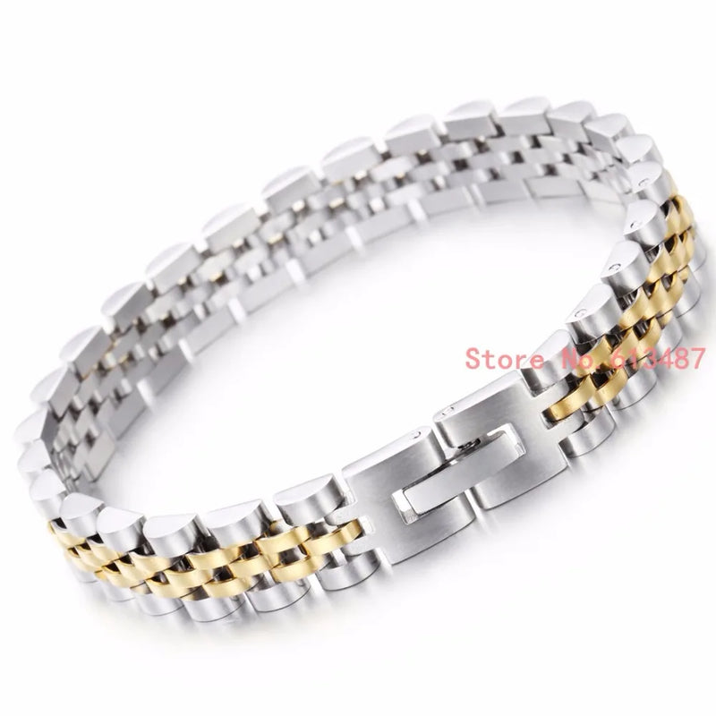 Silver Stainless Steel Watch Band 9.5MM Wide