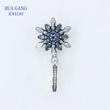 925 Sterling Silver Crystalized Snowflake Dangle Charm Bead for Bracelet