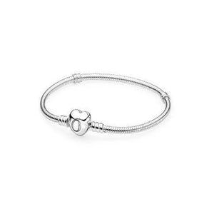 S925 Sterling Silver Heart Snake Bone Bracelet for Women DIY Jewelry