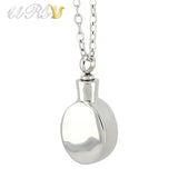 316L Stainless Steel Oval Cremation Jewelry Necklace Pendant