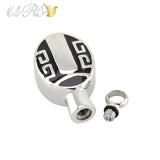 316L Stainless Steel Oval Cremation Jewelry Necklace Pendant