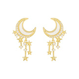 Zircon Star Moon Earrings for Women