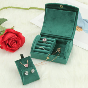 Velvet Jewelry Box Travel Portable Bracelet Earring Storage