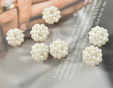 Hollow Woven Pearl Ball DIY Ear Stud Accessories Set