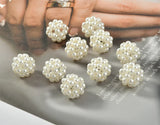 Hollow Woven Pearl Ball DIY Ear Stud Accessories Set
