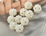 Hollow Woven Pearl Ball DIY Ear Stud Accessories Set