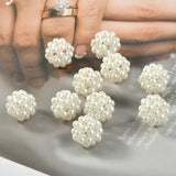 Hollow Woven Pearl Ball DIY Ear Stud Accessories Set