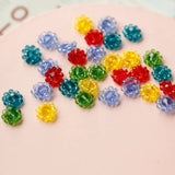 Retro Hand-Woven Glass Crystal Ball Flower Earrings Patch DIY Jewelry