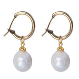 10-11MM Baroque Pearl Earrings Classic Wedding Ear Stud