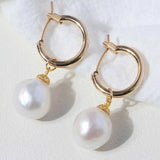10-11MM Baroque Pearl Earrings Classic Wedding Ear Stud