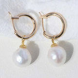 10-11MM Baroque Pearl Earrings Classic Wedding Ear Stud