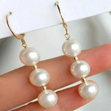 8MM Shell Pearl Earrings 18K Thanksgiving Gift Wedding Hook