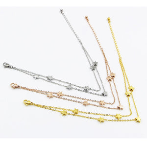 Double-Layered Chain And Star Anklet Top Titanium Steel Jewelry