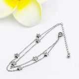 Double-Layered Chain And Star Anklet Top Titanium Steel Jewelry