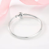 925 Silver Snowflake Zircon Chain Bracelet Bangle for Women