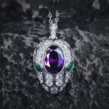 925 Silver Amethyst Snake Jewelry Set Party Vintage Accessories