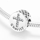 925 Silver Beads Seven Virtues Bible Charm Fits European Bracelets