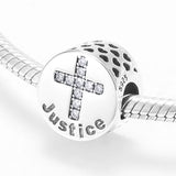 925 Silver Beads Seven Virtues Bible Charm Fits European Bracelets