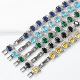Cubic Zirconia Charm Bangle Bracelet for Women