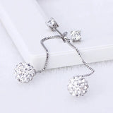 Shambhala Crystal Silver Drop Earrings Women Gift