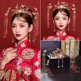 Chinese Bridal Headdress Wedding Crown Hair Comb Hairpins