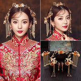 Chinese Bridal Headdress Wedding Crown Hair Comb Hairpins