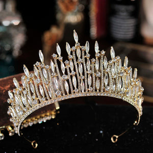 Big Crystal Rhinestone Wedding Crown Bride Tiara Headpiece
