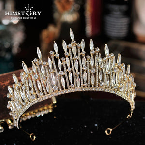 Big Crystal Rhinestone Wedding Crown Bride Tiara Headpiece