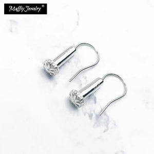 925 Sterling Silver Hinged Hoop Earrings Europe Styling Jewelry