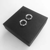 Hinged Hoop Earrings Creole Bamboo 925 Sterling Silver