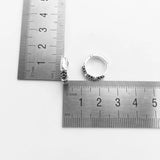 Hinged Hoop Earrings Creole Bamboo 925 Sterling Silver