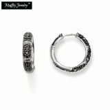 Hinged Hoop Earrings Creole Bamboo 925 Sterling Silver