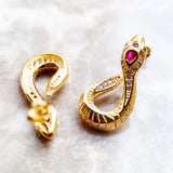 Sterling Silver Hinged Hoop Snake Earrings Boho Style Seduction Gift