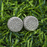 Hip Hop Micro Paved Rhinestone Round Zircon CZ Stud Earring