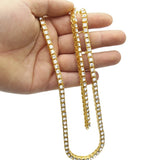 Hip Hop 1 Row Bling Tennis Link Chains Choker Necklace For Men