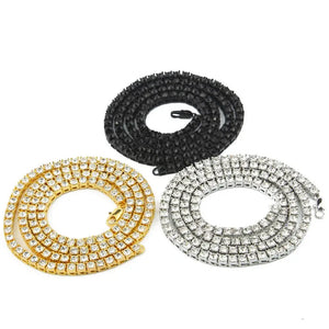 Hip Hop 1 Row Bling Tennis Link Chains Choker Necklace For Men