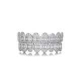Baguette Stones Iced Out CZ Teeth Grillz Top&Bottom Grills For Men Women