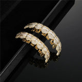Baguette Stones Iced Out CZ Teeth Grillz Top&Bottom Grills For Men Women