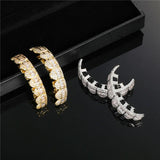 Baguette Stones Iced Out CZ Teeth Grillz Top&Bottom Grills For Men Women