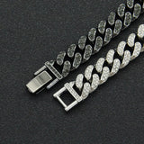 Hip Hop 13MM Rhinestones Prong Iced Cuban Link Chain Bracelet Bling Butterfly