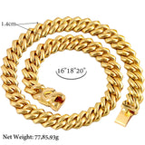 Chunky Cuban Link Chain 14MM Men Women Plated Rapper Necklace