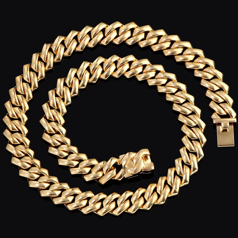 Chunky Cuban Link Chain 14MM Men Women Plated Rapper Necklace