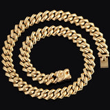 Chunky Cuban Link Chain 14MM Men Women Plated Rapper Necklace