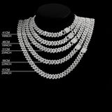 Hip Hop 14MM Prong Cuban Link Chain Necklace & Bracelet