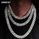 Hip Hop 14MM Prong Cuban Link Chain Necklace & Bracelet