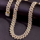 Hip Hop 14MM Prong Cuban Link Chain Necklace & Bracelet
