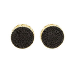 Hip Hop 14MM Round Cz 925 Silver Earrings For Men Women Two Tone Jewelry