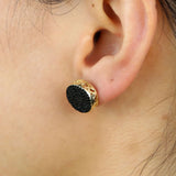 Hip Hop 14MM Round Cz 925 Silver Earrings For Men Women Two Tone Jewelry